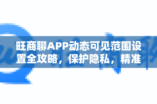 旺商聊APP动态可见范围设置全攻略，保护隐私，精准分享